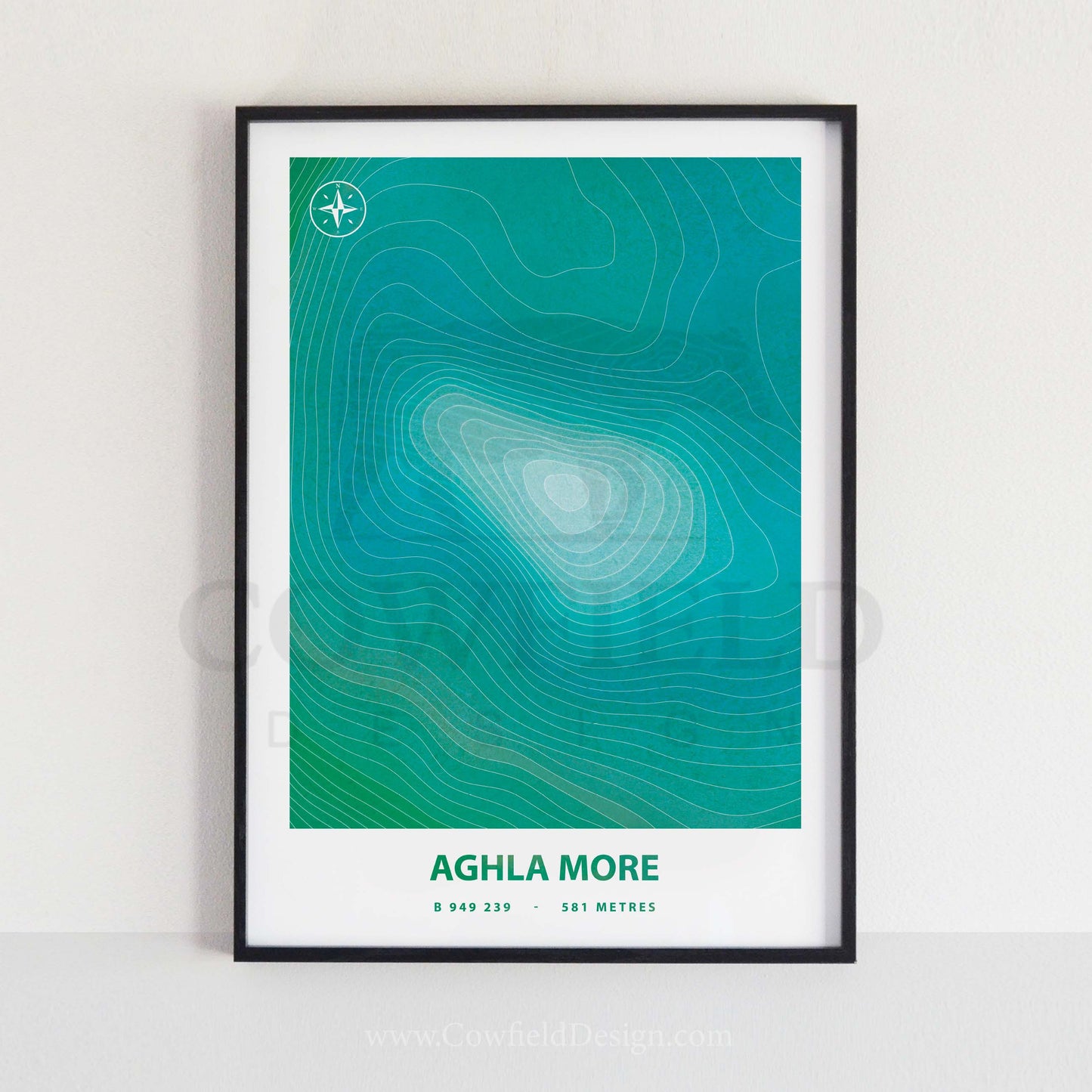 Framed Custom Mountain Peak Illustration