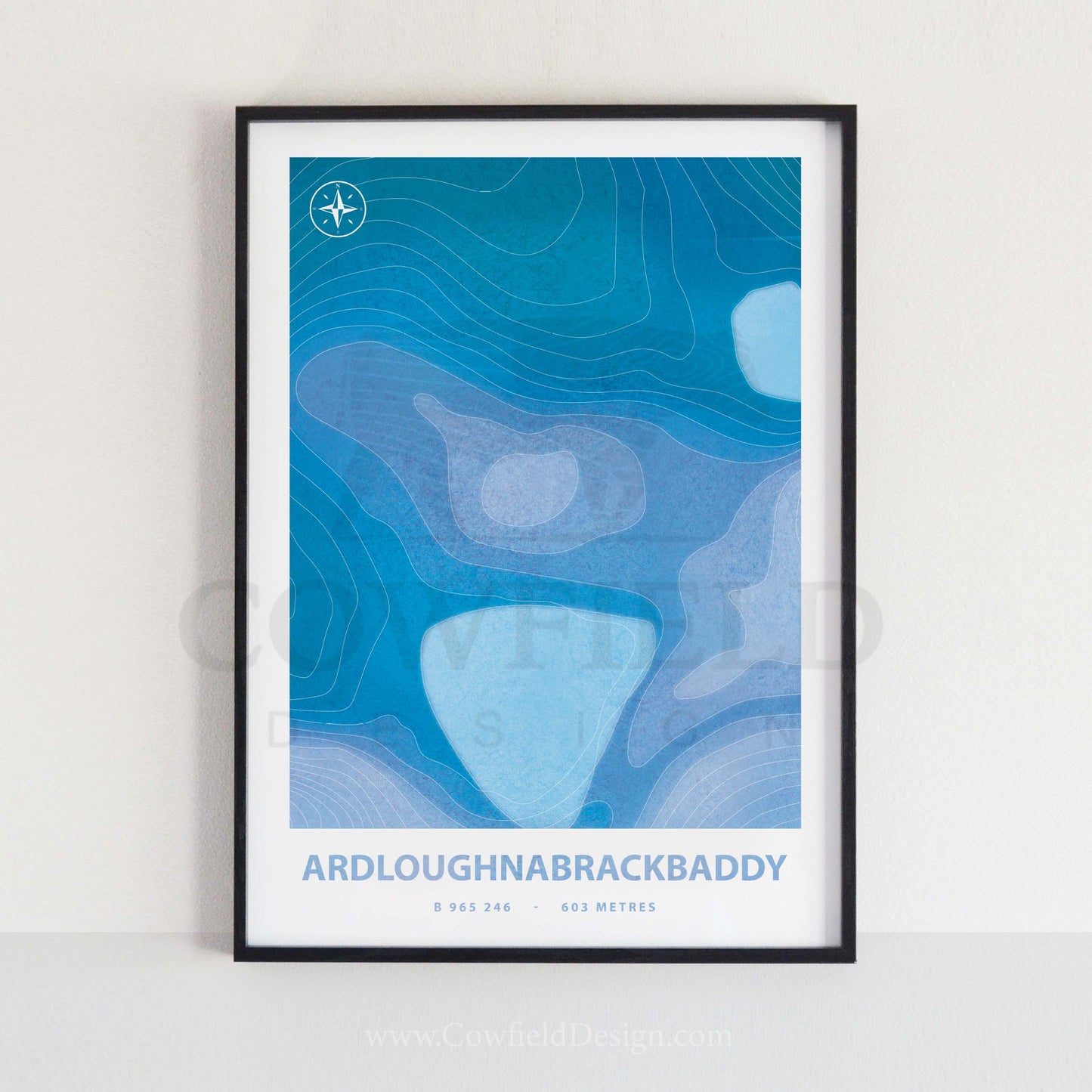 Framed Ardloughnabrackbaddy Custom Mountain Peak Illustration