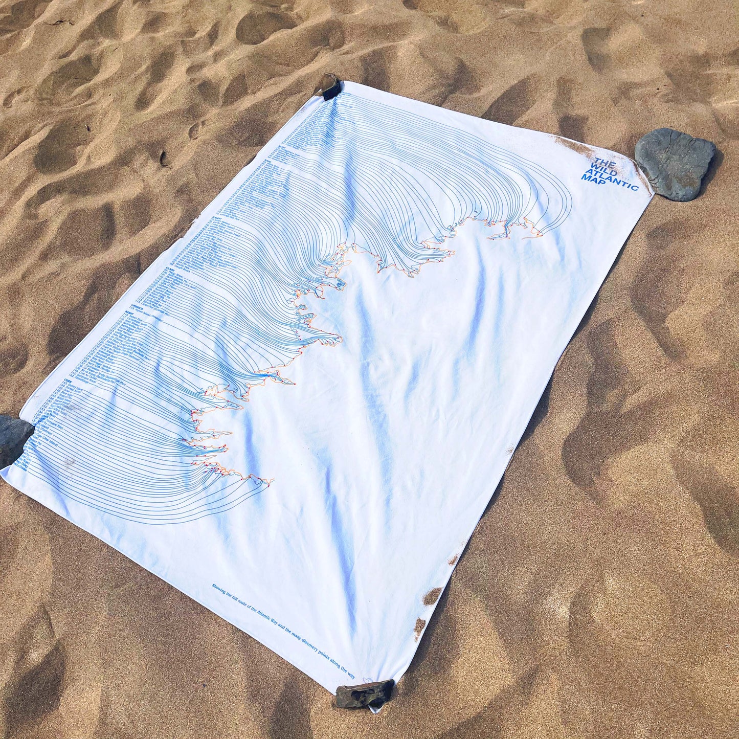 White Wild Atlantic Map - Beach Towel