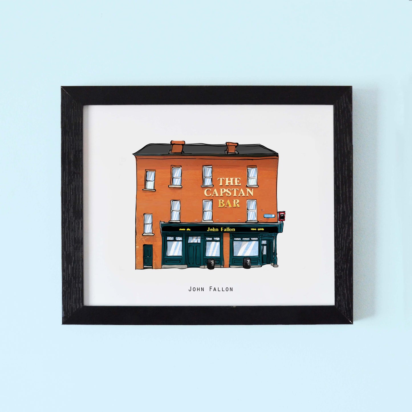 John Fallon's "The Capstan Bar" Illustrated pubs of Dublin