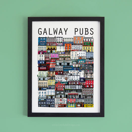 700x500mm Unframed Galway Pubs
