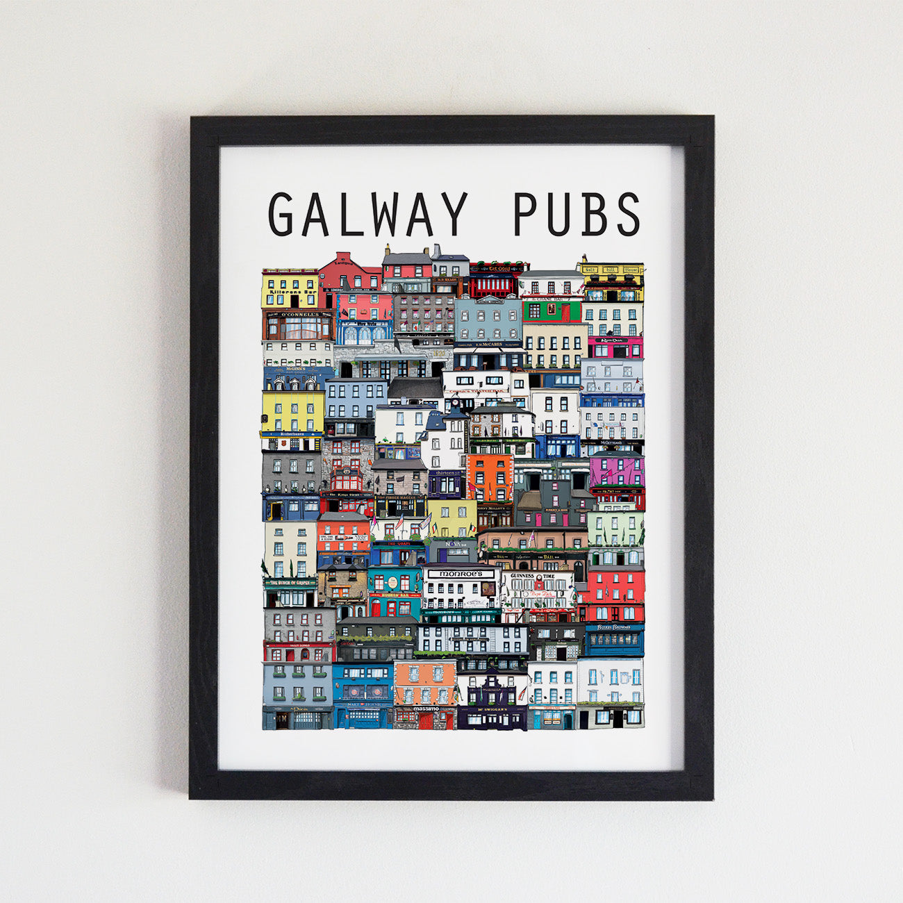 700x500mm Unframed Galway Pubs