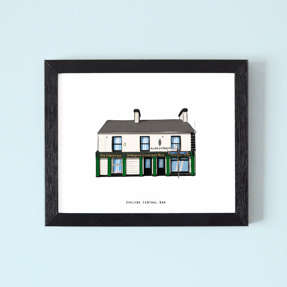 Evelyns Central Bar Illustrated Pubs of Donegal