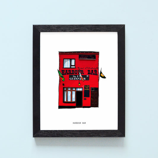 The Harbour bar (red) Illustrated Pubs of Donegal