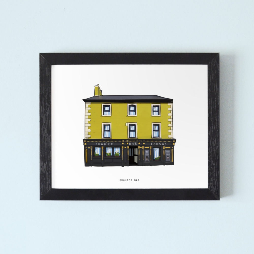 Hughies Bar Illustrated Pubs of Donegal
