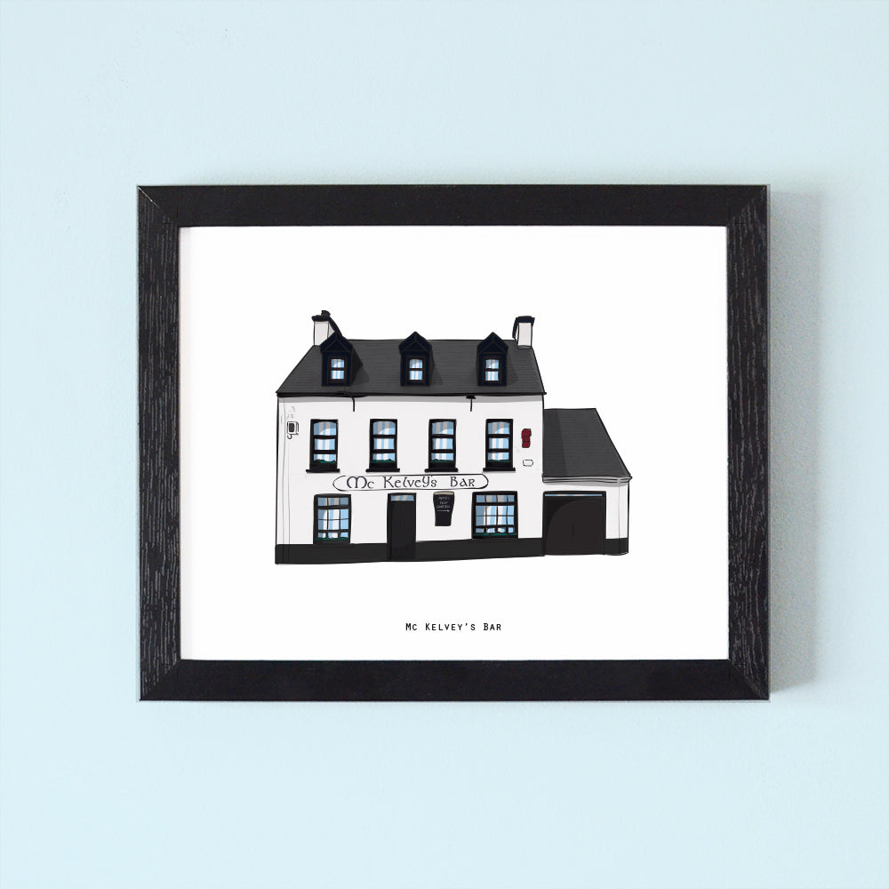 Mc Kelvey's Bar Illustrated Pubs of Donegal