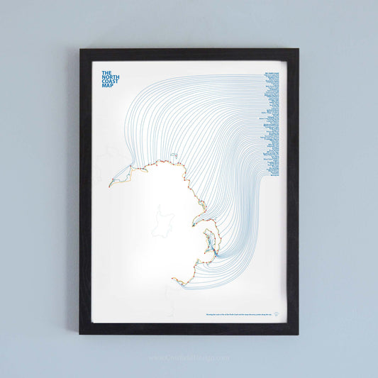 Framed 40x30 cm The North Coast Map