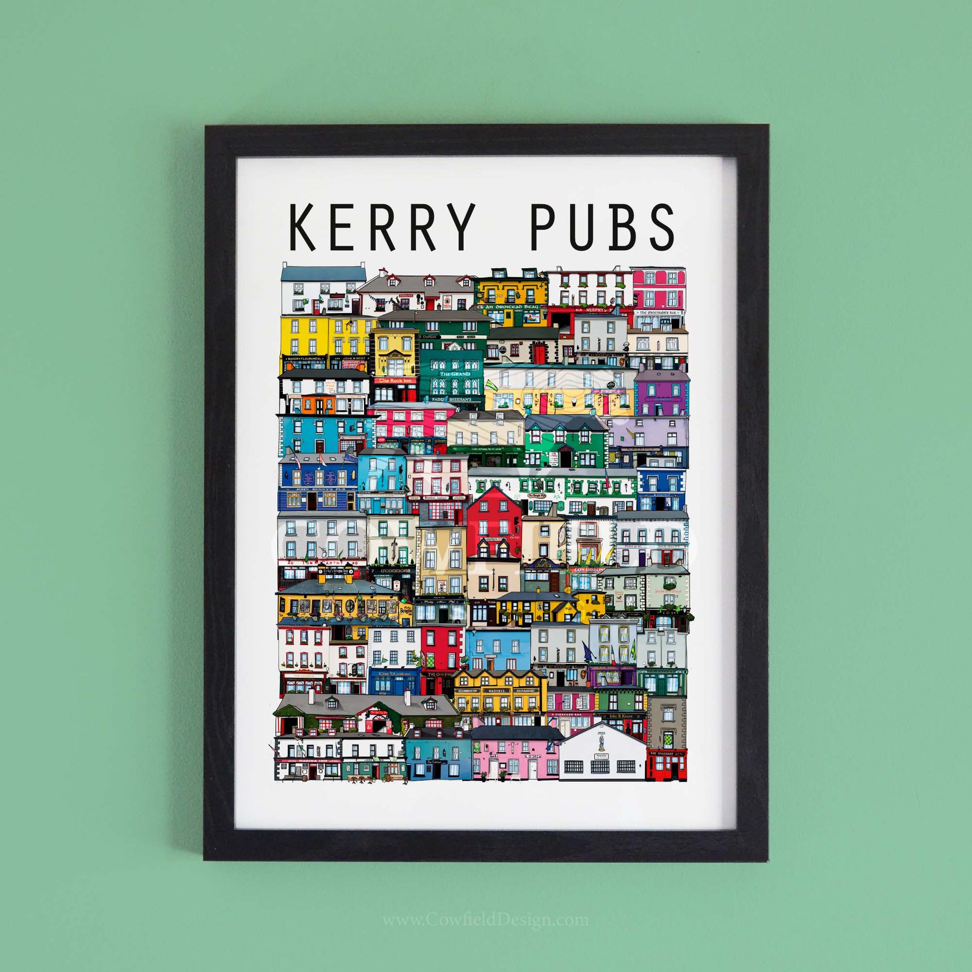 300x400mm Framed Kerry Pubs 1st Edition