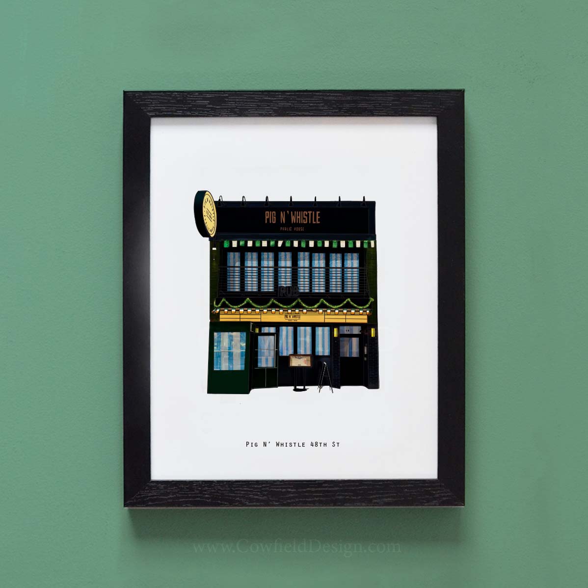 Pig N' Whistle 48th St - NYC Illustrated Pubs of New York
