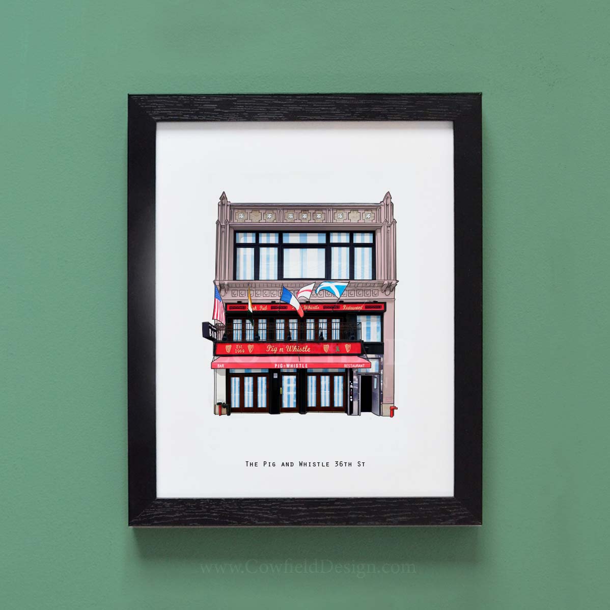 The Pig and Whistle 36th - NYC Illustrated Pubs of New York