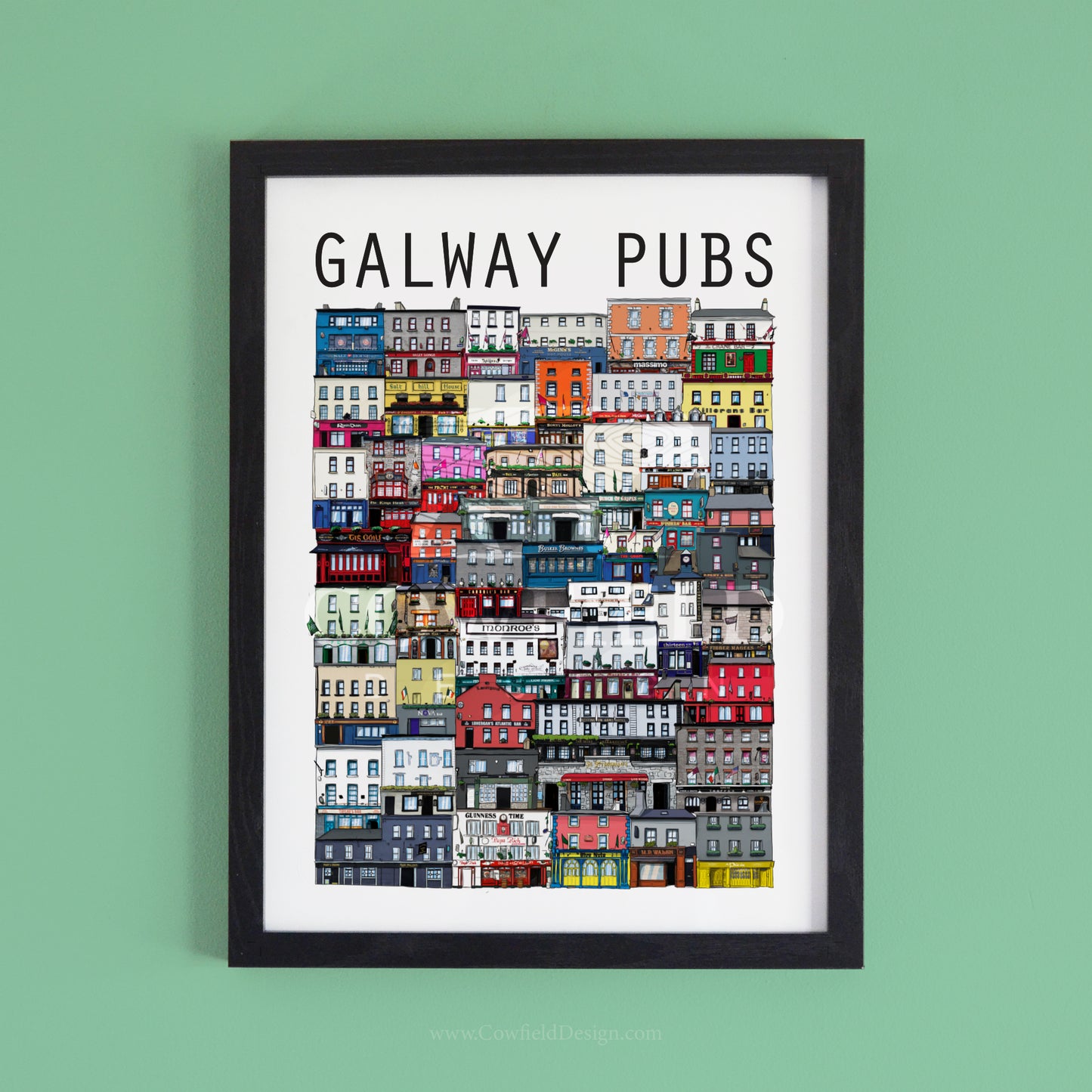 700x500mm Unframed Galway Pubs