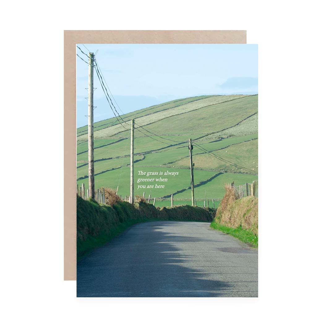 Grass is green Irish Roads Greeting Cards
