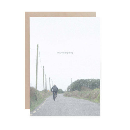 still pedalling along Irish Roads Greeting Cards