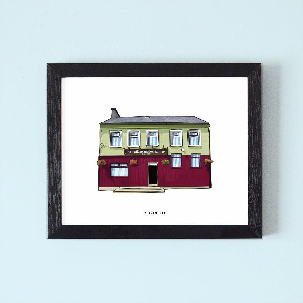 Blakes Bar Illustrated Pubs of Donegal