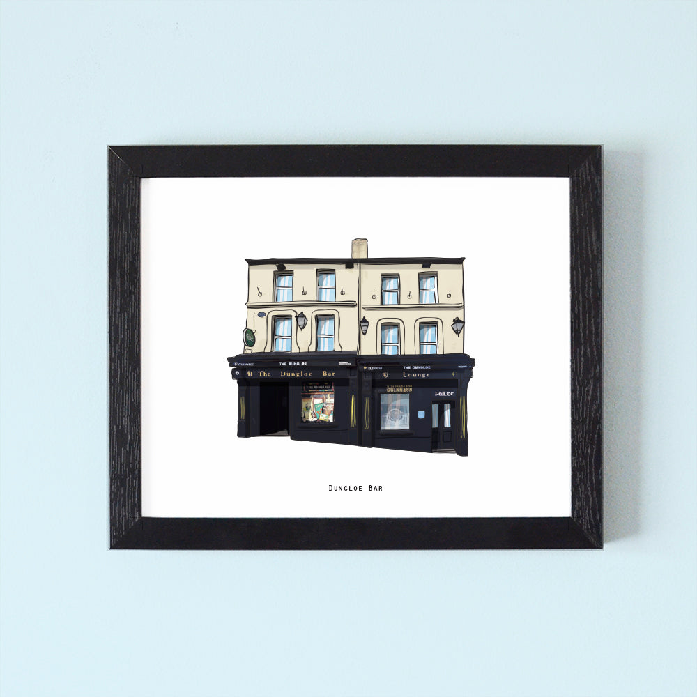 Dungloe Bar Illustrated Pubs of Derry