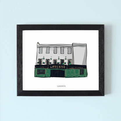 Laverys Bar (Green) Illustrated Pubs of Belfast